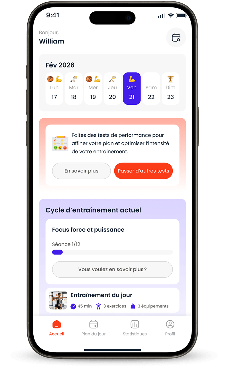 App Hoop N'Fit - Planning