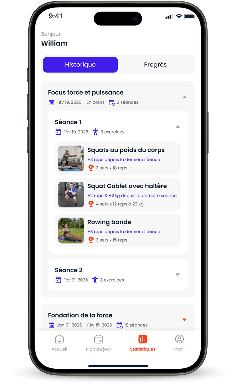 App Hoop N'Fit - Suivi